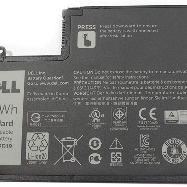 Original Dell R77WV Laptop Battery, 7.4V 7600mAh for Latitude 3550