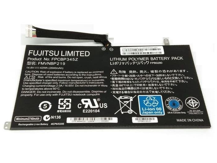 Original Fujitsu FMVNBP219 Laptop Battery, 14.8V 2850mAh for UH572 UH552