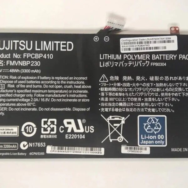 Original Fujitsu FPCBP304 Laptop Battery, 14.8V 3300mAh