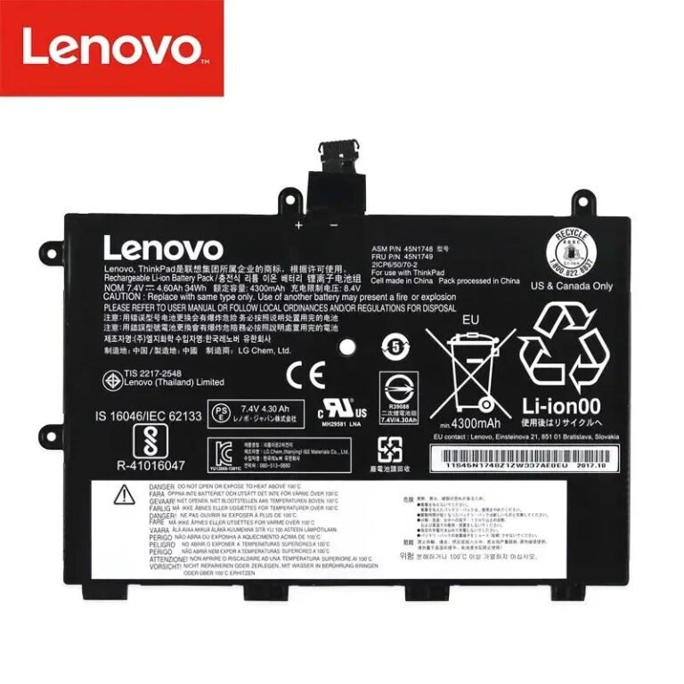 Original Lenovo 45N1748 Laptop Battery, 7.4V 4600mAh for Lenovo ThinkPad 11e(20D9-9S00500)