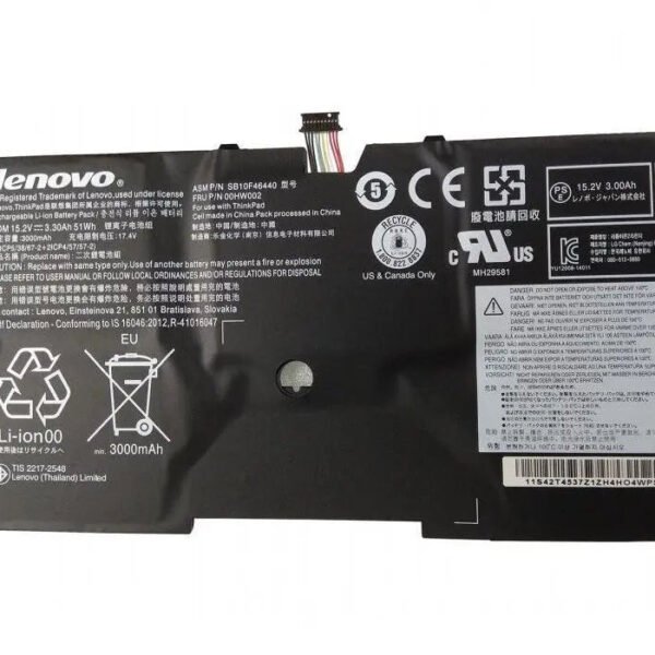 Original Lenovo 00HW002 Laptop Battery, 15.2V 3000mAh for X1 Carbon Gen