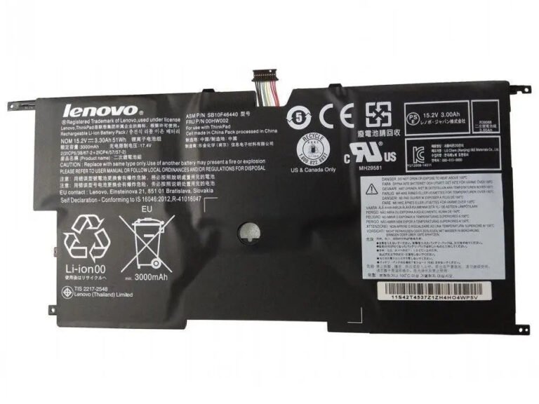 Original Lenovo 00HW002 Laptop Battery, 15.2V 3000mAh for X1 Carbon Gen
