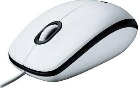 Logitech M100 White Wired Mouse