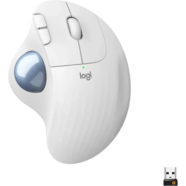Logitech ERGO M575 White Bluetooth and 2.4 GHz Wireless Mouse