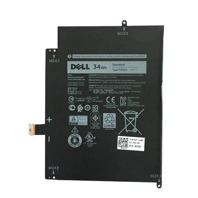Original Dell YX0XH Laptop Battery, 7.6V 4250mAh for Latitude 12 7000