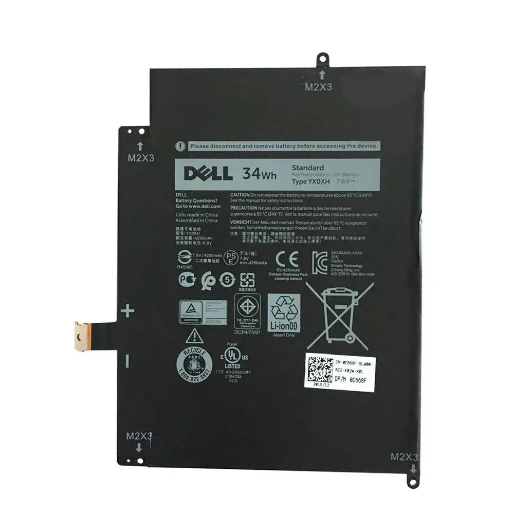 product-21952 Original Dell YX0XH Laptop Battery, 7.6V 4250mAh for Latitude 12 7000