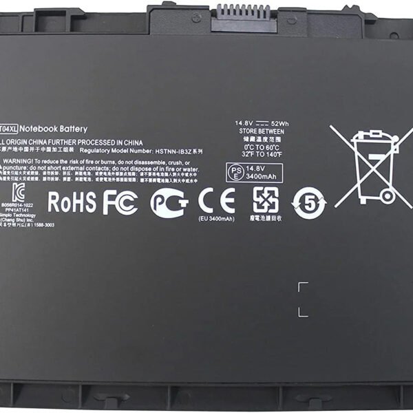 Compatible HP BT04XL Laptop Battery, 14.8V 52WH for EliteBook Folio 9460m