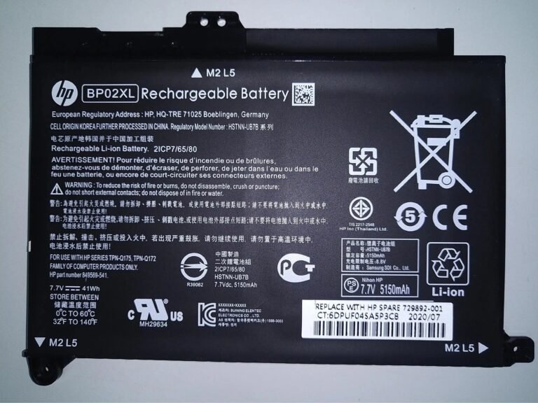 Original HP BP02XL Laptop Battery, 7.7V 5150mAh for Pavilion 15-AU028NL