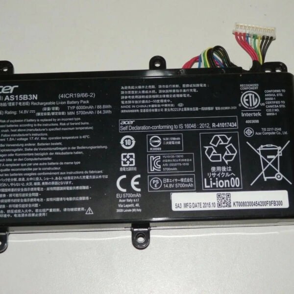 Original Acer AS15B3N Laptop Battery, 14.8V 5700mAh for G9-593-74WY