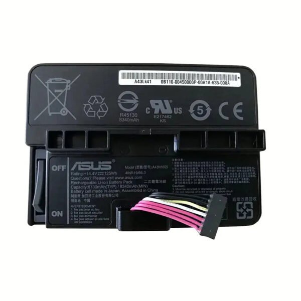 Original ASUS A43LK41 Laptop Battery, 14.4V 8730mAh for A43N1605