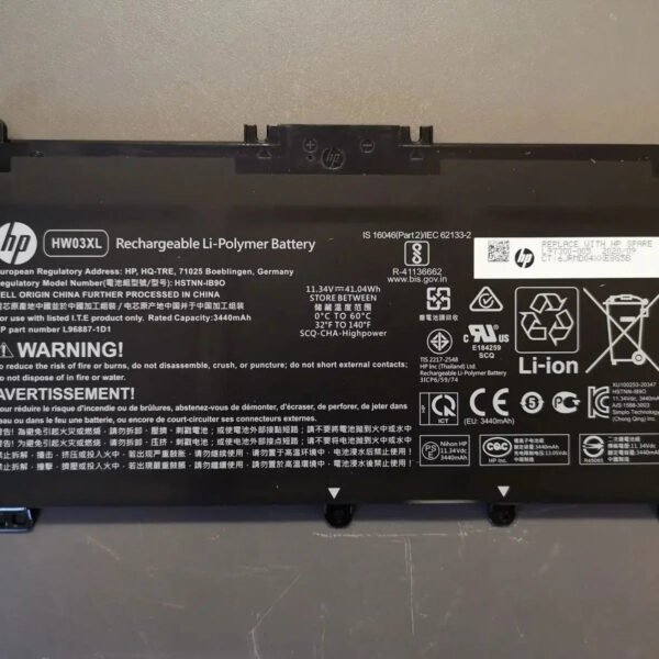 Original HP HW03XL Laptop Battery, 11.34V 3440mAh for Pavilion 15 Laptop PC