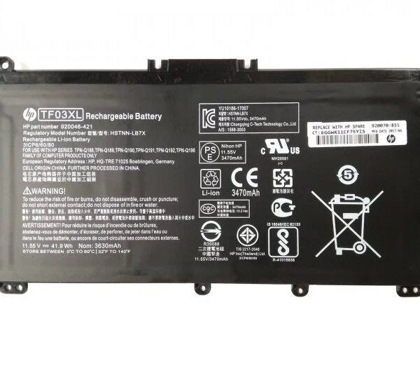Original HP TF03XL Laptop Battery, 11.55V 3470mAh for 14-CD1007NE