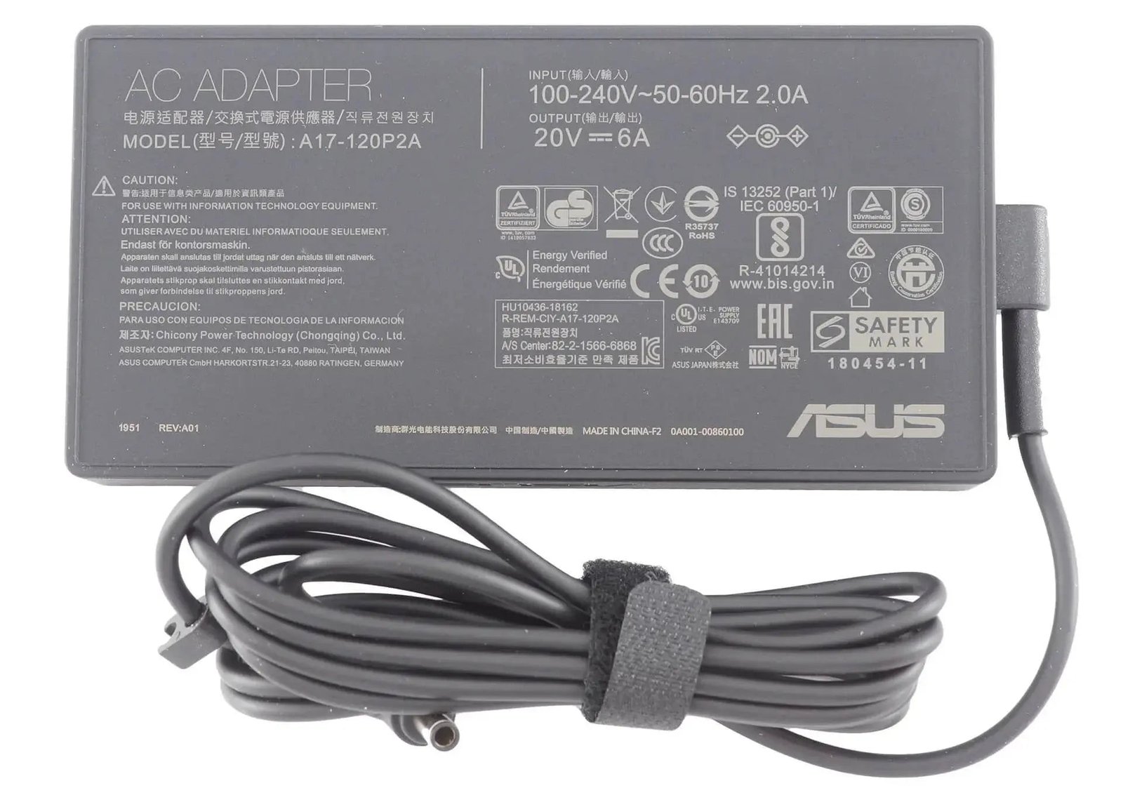 product-6836 Original ASUS 0A001-00860100 Laptop Charger, 120W 20V for Asus ZenBook 15