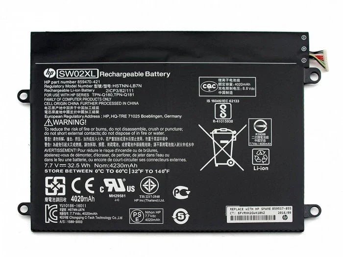 product-7251 Original HP SW02XL Laptop Battery, 7.7V 4221mAh for X2210G2