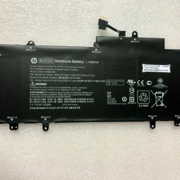 Original HP BO03XL Laptop Battery, 11.4V 2810mAh for ChromeBook 14 G3