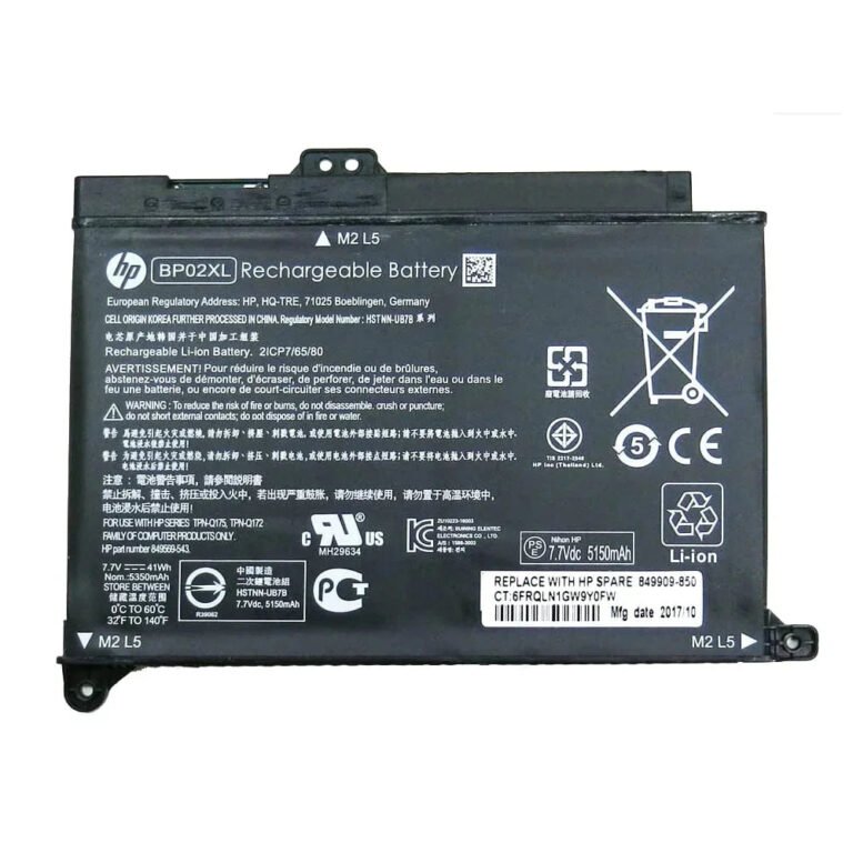 Original HP BP02XL Laptop Battery, 7.7V 5150mAh for Pavilion 15-AU001NF